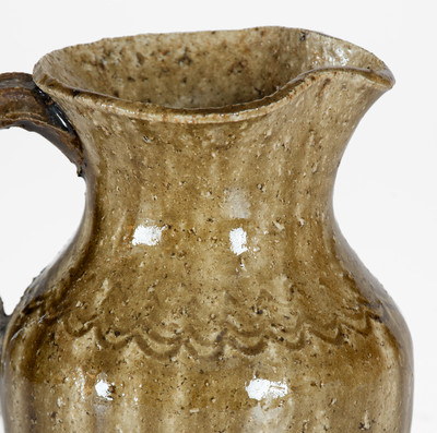 Alkaline-Glazed Stoneware Cream Pitcher, Alabama or North Carolina, c1850-80