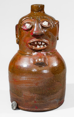 Rare Alabama Stoneware Torso Jug, late 19th century