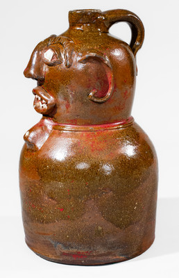 Rare Alabama Stoneware Torso Jug, late 19th century