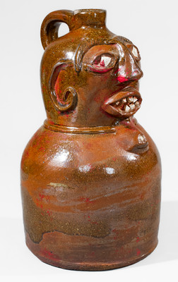 Rare Alabama Stoneware Torso Jug, late 19th century