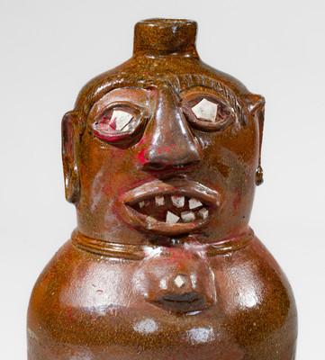 Rare Alabama Stoneware Torso Jug, late 19th century