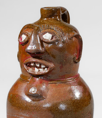 Rare Alabama Stoneware Torso Jug, late 19th century