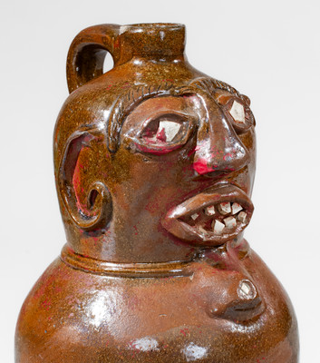 Rare Alabama Stoneware Torso Jug, late 19th century