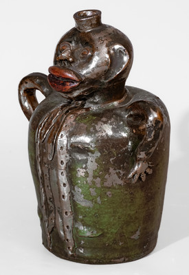 Rare attrib. William Joseph Gordy, Cartersville, GA Figural Stoneware Bottle