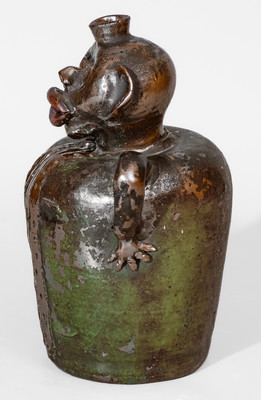 Rare attrib. William Joseph Gordy, Cartersville, GA Figural Stoneware Bottle