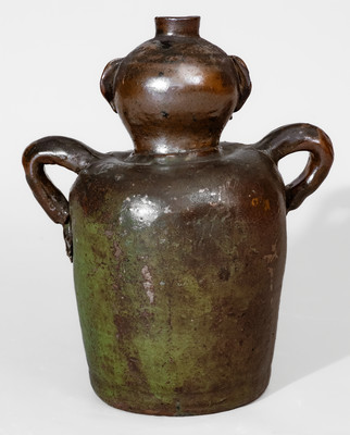 Rare attrib. William Joseph Gordy, Cartersville, GA Figural Stoneware Bottle