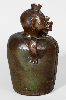 Rare attrib. William Joseph Gordy, Cartersville, GA Figural Stoneware Bottle