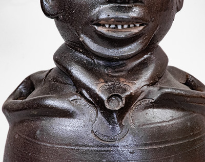 Highly Important William Grindstaff, Knoxville, Tennessee Stoneware Figural Jug