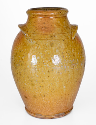 Extremely Rare Yellow-Glazed Redware Jar, probably Greene County, Tennessee