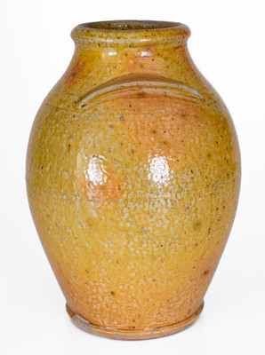 Extremely Rare Yellow-Glazed Redware Jar, probably Greene County, Tennessee