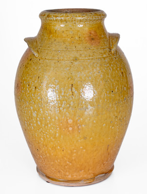 Extremely Rare Yellow-Glazed Redware Jar, probably Greene County, Tennessee