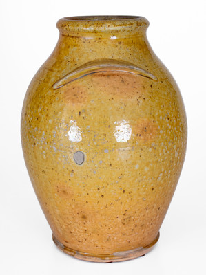 Extremely Rare Yellow-Glazed Redware Jar, probably Greene County, Tennessee