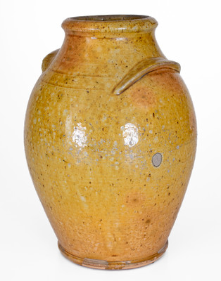 Extremely Rare Yellow-Glazed Redware Jar, probably Greene County, Tennessee