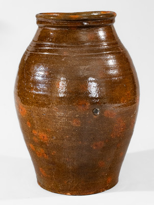 Greene County, Tennessee Redware Handled Jar, c1820-50