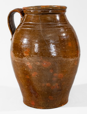 Greene County, Tennessee Redware Handled Jar, c1820-50