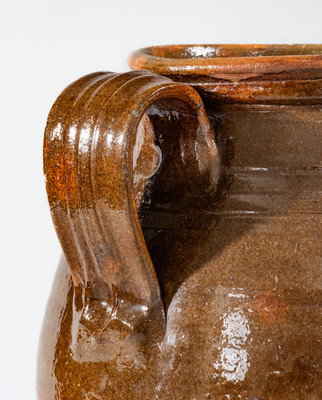 Greene County, Tennessee Redware Handled Jar, c1820-50