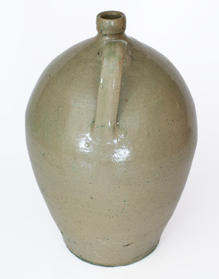 Rare attrib. Thomas Chandler, Edgefield District, SC Stoneware Jug w/ Kaolin-Slip Floral Decoration