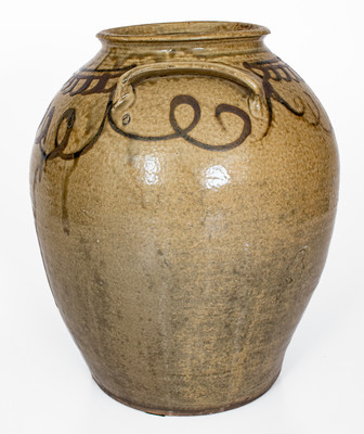  Iron Slip-Decorated Stoneware Jar attrib. Rev. John Trapp and Thomas Chandler, Edgefield District, SC