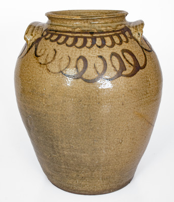  Iron Slip-Decorated Stoneware Jar attrib. Rev. John Trapp and Thomas Chandler, Edgefield District, SC
