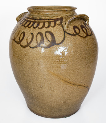  Iron Slip-Decorated Stoneware Jar attrib. Rev. John Trapp and Thomas Chandler, Edgefield District, SC