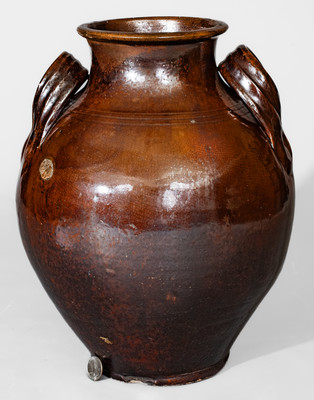 Fine Glazed Redware Jar, North Carolina or Eastern Tennessee, c1790-1860