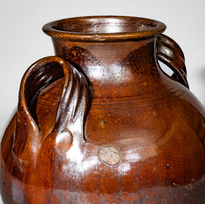 Fine Glazed Redware Jar, North Carolina or Eastern Tennessee, c1790-1860