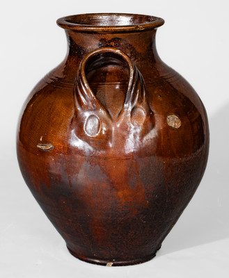 Fine Glazed Redware Jar, North Carolina or Eastern Tennessee, c1790-1860