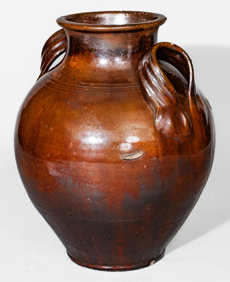 Fine Glazed Redware Jar, North Carolina or Eastern Tennessee, c1790-1860