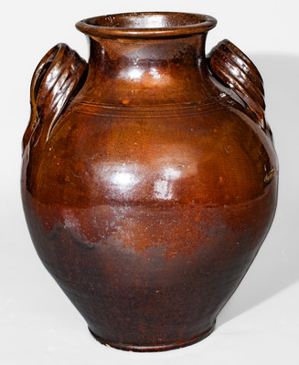 Fine Glazed Redware Jar, North Carolina or Eastern Tennessee, c1790-1860