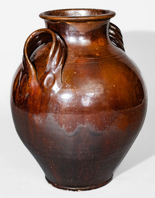 Fine Glazed Redware Jar, North Carolina or Eastern Tennessee, c1790-1860