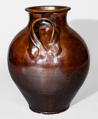 Fine Glazed Redware Jar, North Carolina or Eastern Tennessee, c1790-1860