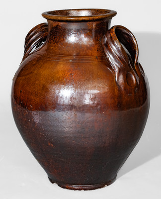 Fine Glazed Redware Jar, North Carolina or Eastern Tennessee, c1790-1860