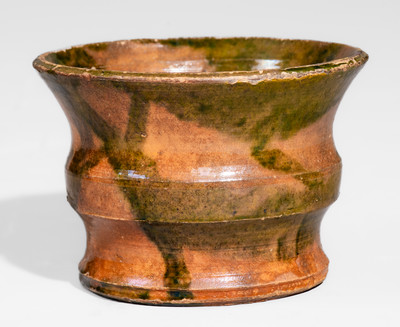 Very Rare Small-Sized Copper-Slip-Decorated Redware Vessel, probably Greene County, Tennessee