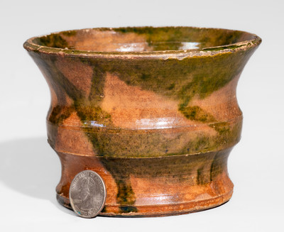 Very Rare Small-Sized Copper-Slip-Decorated Redware Vessel, probably Greene County, Tennessee