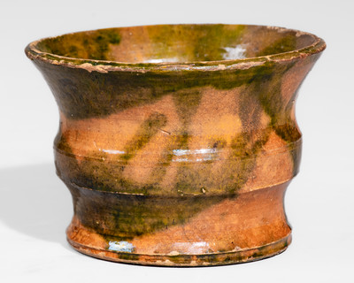 Very Rare Small-Sized Copper-Slip-Decorated Redware Vessel, probably Greene County, Tennessee