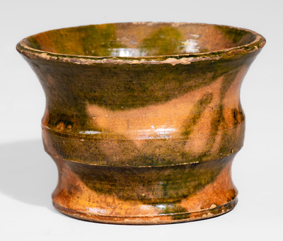 Very Rare Small-Sized Copper-Slip-Decorated Redware Vessel, probably Greene County, Tennessee