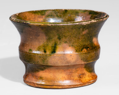 Very Rare Small-Sized Copper-Slip-Decorated Redware Vessel, probably Greene County, Tennessee