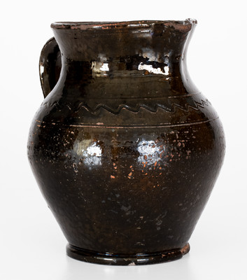 Manganese-Glazed Redware Pitcher, probably Greene County, Tennessee