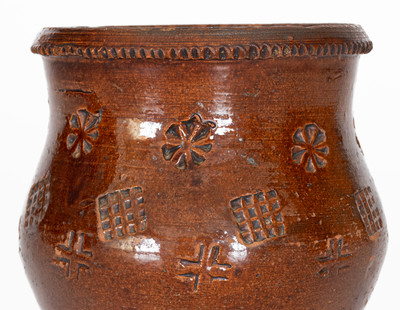 Glazed Redware Jar with Impressed Decoration, probably Eastern TN, c1840-80