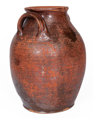Attrib. Cain Pottery, Sullivan County, Tennessee Redware Jar, c1840-80