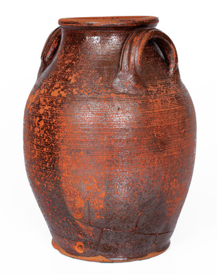 Attrib. Cain Pottery, Sullivan County, Tennessee Redware Jar, c1840-80
