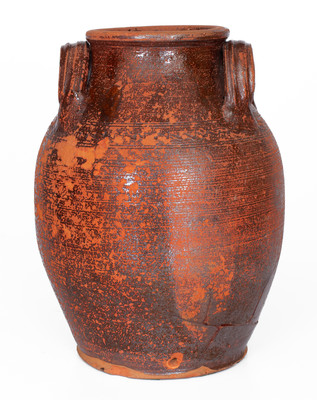 Attrib. Cain Pottery, Sullivan County, Tennessee Redware Jar, c1840-80