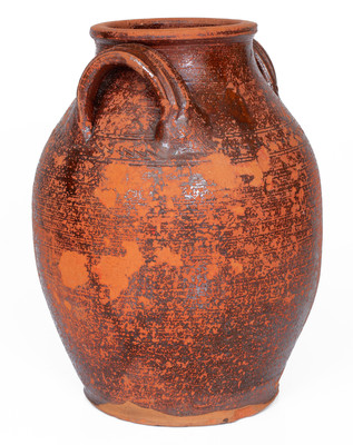 Attrib. Cain Pottery, Sullivan County, Tennessee Redware Jar, c1840-80