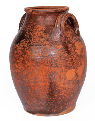 Attrib. Cain Pottery, Sullivan County, Tennessee Redware Jar, c1840-80