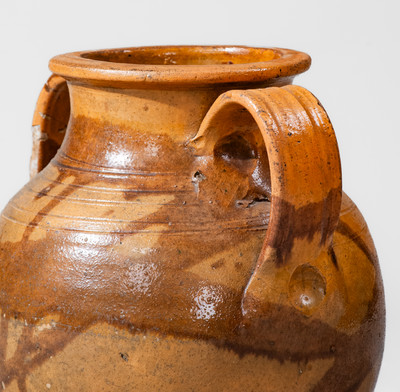 Rare Slip-Decorated Redware Jar attrib. Christopher Alexander Haun or J.A. Lowe, Greene County, TN