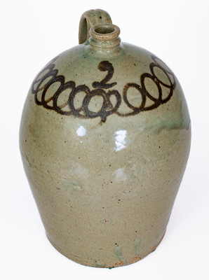 Fine attrib. Thomas Chandler, Edgefield, SC Jug w/ Iron Slip Decoration, possibly Trapp / Chandler