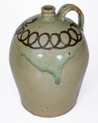Fine attrib. Thomas Chandler, Edgefield, SC Jug w/ Iron Slip Decoration, possibly Trapp / Chandler