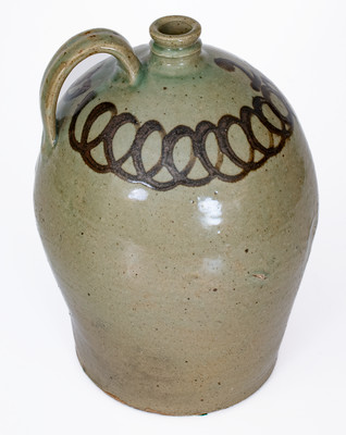 Fine attrib. Thomas Chandler, Edgefield, SC Jug w/ Iron Slip Decoration, possibly Trapp / Chandler