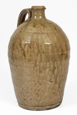 Alkaline-Glazed Stoneware Jug, possibly Thomas Owenby Pottery, Union District, SC, c1860