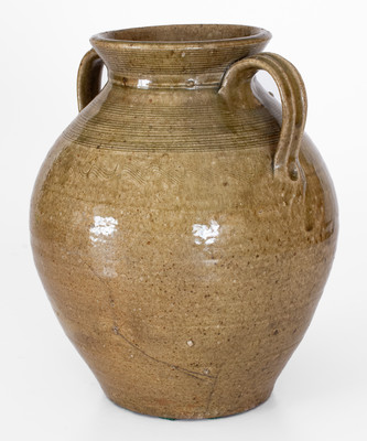 Fine Open-Handled Alkaline-Glazed Stoneware Jar, possibly Alabama
